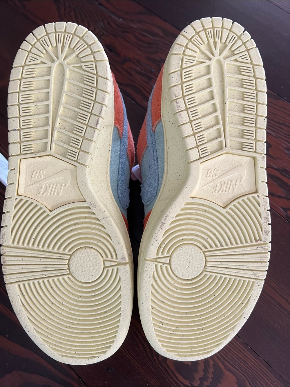 Nike Mint Green and Orange Kids Running Shoe - Picture 2 of 4